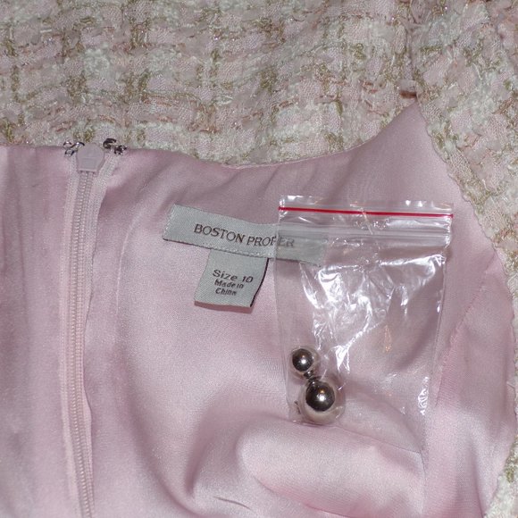 NWOT Boston Proper Embellished Tweed Dress - Picture 6 of 6